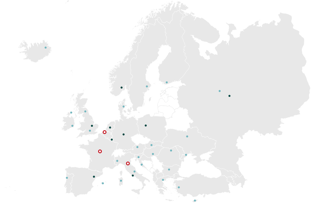 Mappa Edilteco in Europa